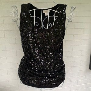 Ann Taylor Loft sequin cotton tank Sz S